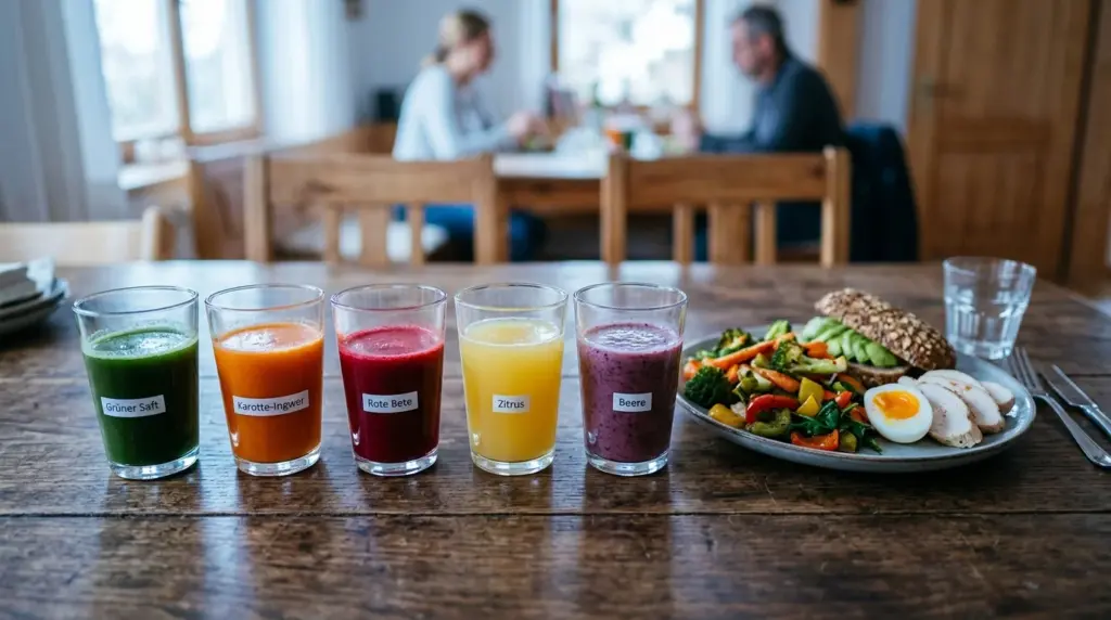 Saftfasten: Gemüse- und Fruchtsäfte