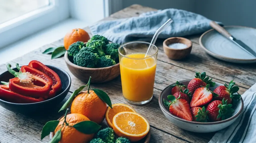 Vitamin C: Zitrusfrüchte und Paprika